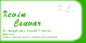 kevin csuvar business card